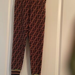 Fendi Brown Logo Joggers